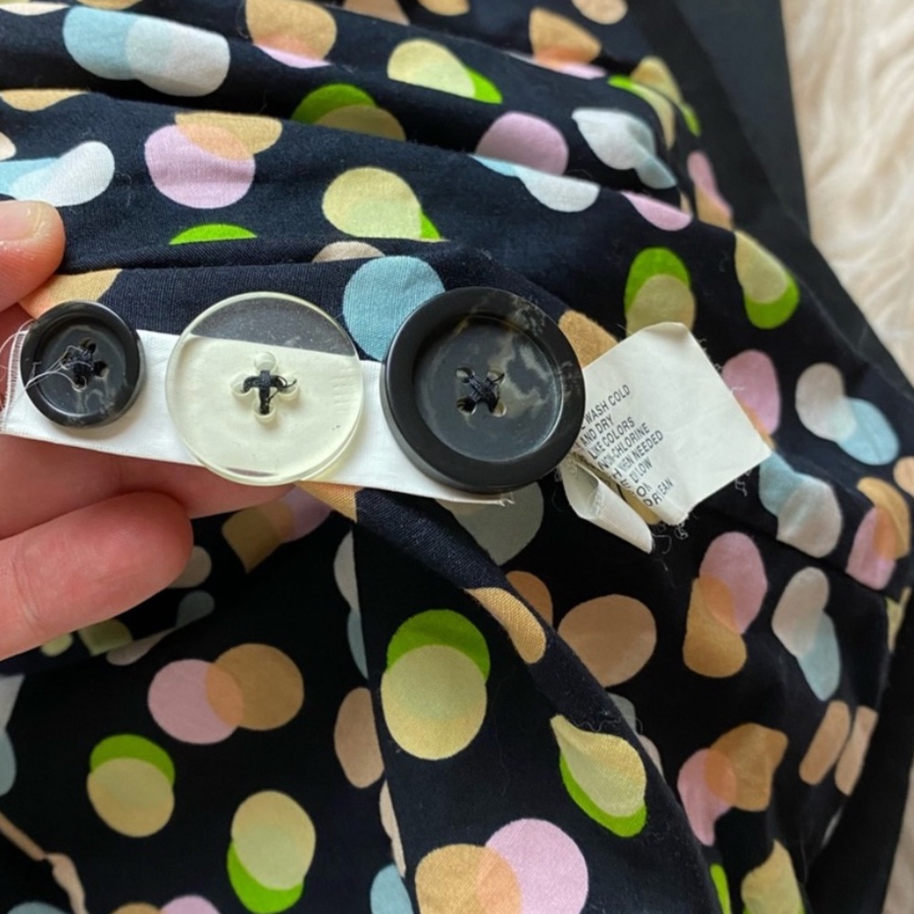GAP Black Trench Coat with Cream Piping - Picture 8 of 9